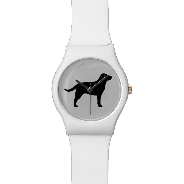 Black Labrador Retriever Silhouette Watch (Close Up)