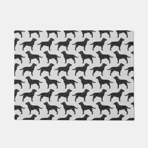 Black Labrador Retriever Silhouettes Dogs Pattern Doormat