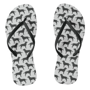 Black Labrador Retriever Silhouettes Pattern Flip Flops