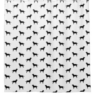 Black Labrador Retriever Silhouettes Pattern Shower Curtain