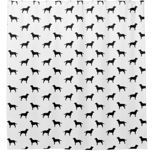 Black Labrador Retriever Silhouettes Pattern Shower Curtain