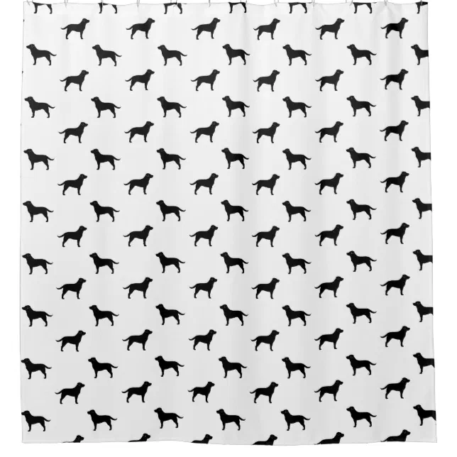 Black Labrador Retriever Silhouettes Pattern Shower Curtain Zazzle