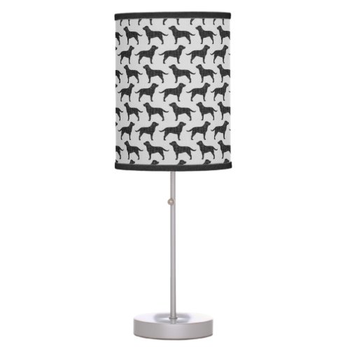 Black Labrador Retriever Silhouettes Pattern Table Lamp