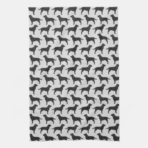 Black Labrador Retriever Silhouettes Pattern Towel
