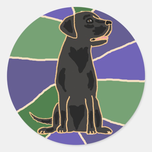 Black Labrador Retriever Sticker (Front)