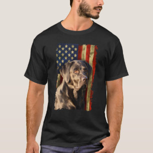 Black Labrador Retriever Usa Flag Black Lab   T-Shirt
