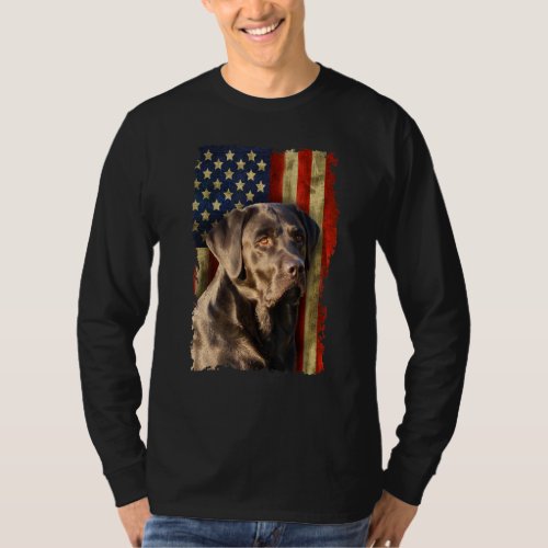 Black Labrador Retriever Usa Flag Black Lab   T_Shirt