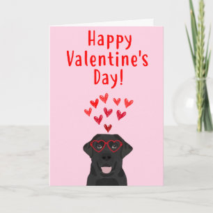 Black Labrador Retriever Valentine's Day Card