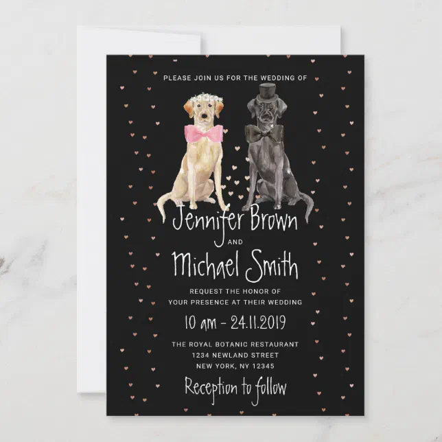 Black Labrador Engagement Card