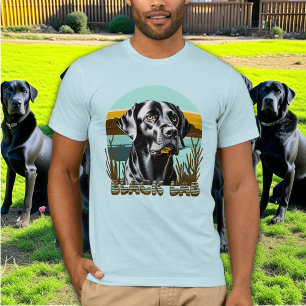 Black Labrador Retriever Vintage Text T-Shirt
