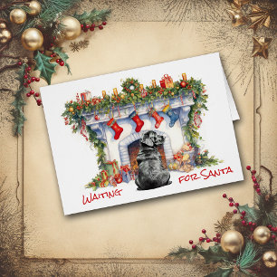 Black Labrador Retriever Wait for Santa Cards