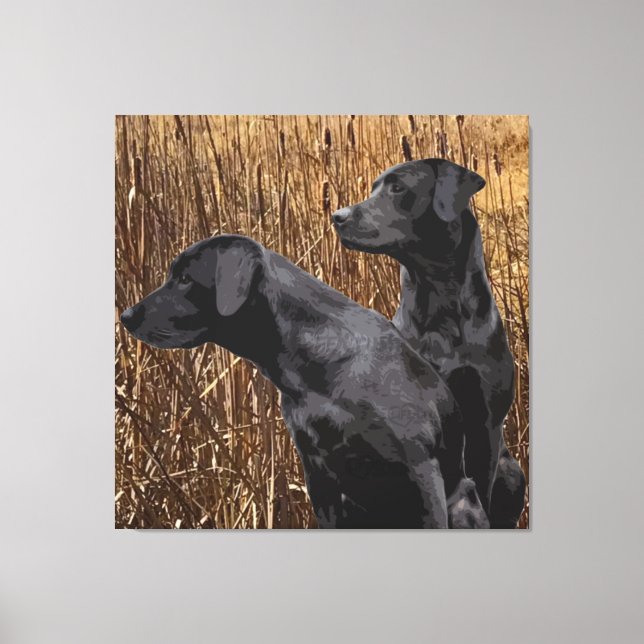 Black Labrador Retriever Wall Décor Canvas Print (Front)