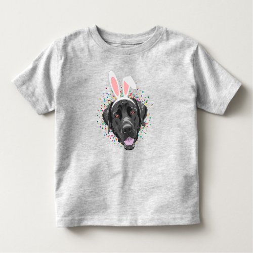Black Labrador Retriever Wearing Bunny Ears Easter Toddler T_shirt