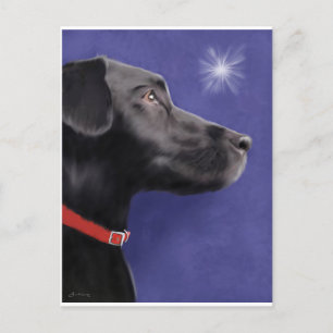 Black Labrador Retriever - Wish Upon A Star Holiday Postcard