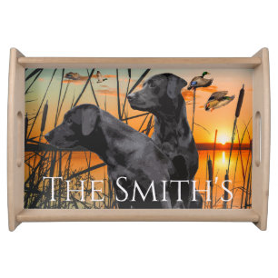 Black Labrador Retriever Wood Serving Tray