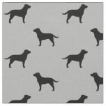 Black Labrador Retrievers Dog Silhouettes Pattern Fabric