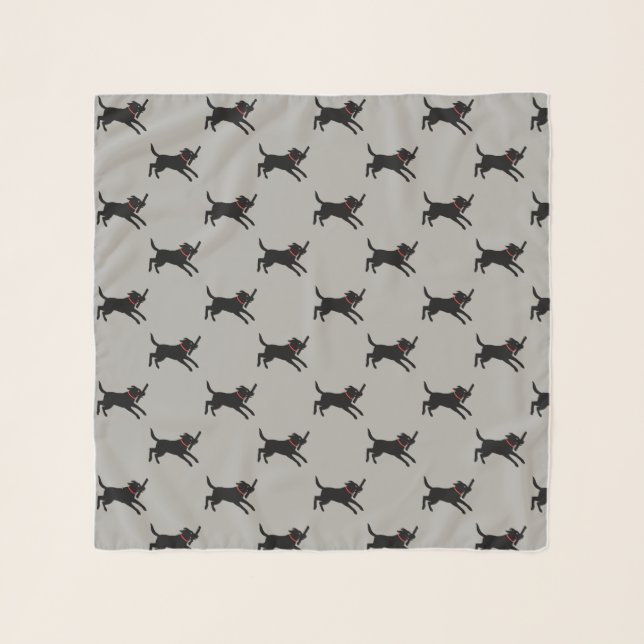 Black Labrador Retrievers Pattern Scarf (Front)
