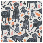 BLACK LABRADOR RETRIEVERS Watercolor Painterly Dog Fabric