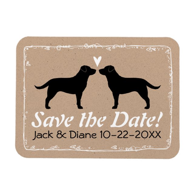 Black Labrador Retrievers Wedding Save the Date Magnet (Horizontal)