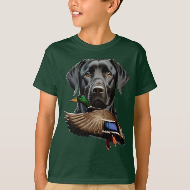 Black Labrador Shirt for Kids, Mallard Shirt (Front)