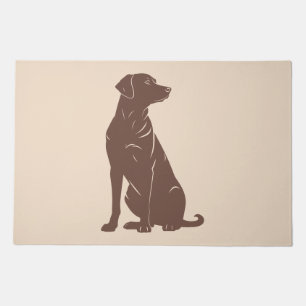 Black labrador silhouette illustration doormat