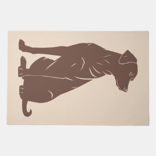 Black labrador silhouette illustration doormat