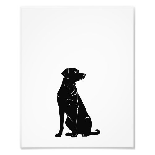 Black labrador silhouette illustration  photo print