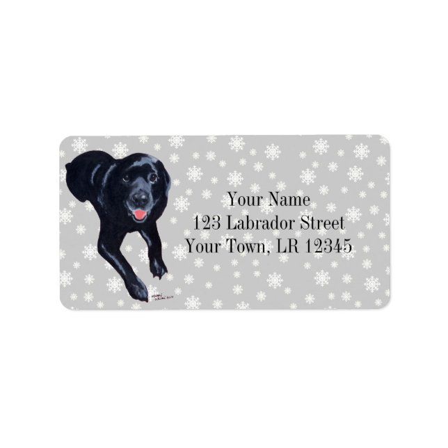 Black Labrador Smiling Label (Front)