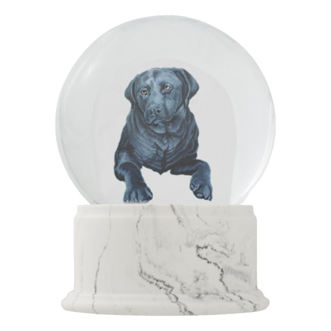 Black Labrador Snow Globe Custom Dog Snow Globe (Front)