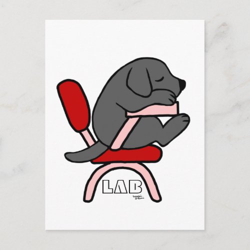 Black Labrador Student 2 Cartoon Postcard