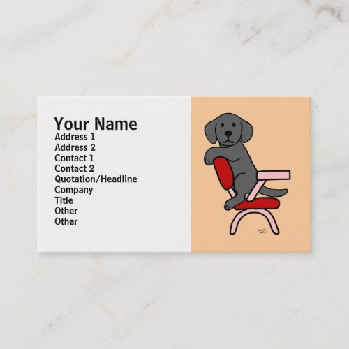 Black Labrador Student 3 Cartoon Business Card