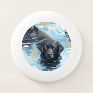 Black Labrador Swimming Pattern Wham-O Frisbee