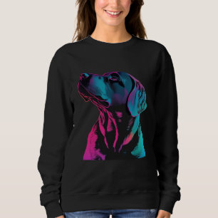 Black Labrador Synthwave 80s Retrowave Aesthetic Sweatshirt
