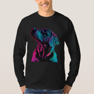 Black Labrador Synthwave 80s Retrowave Aesthetic T-Shirt