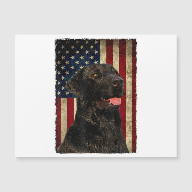 Black Labrador T Shirt Gift USA Flag Lab Owner Duc (Front)