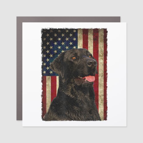 Black Labrador T Shirt Gift USA Flag Lab Owner Duc Car Magnet