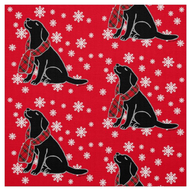 Black Labrador Tartan Scarf 2 Fabric (Swatch)