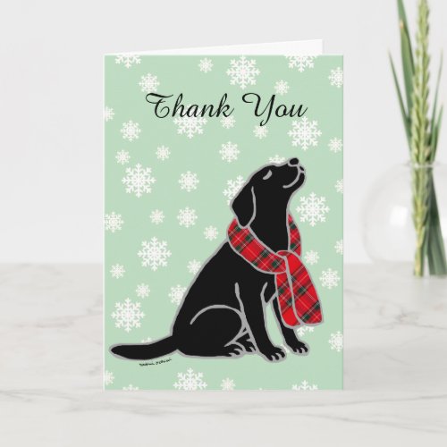 Black Labrador Tartan Scarf 2 Thank You Card