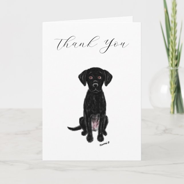 Black Labrador Thank You Card (Front)