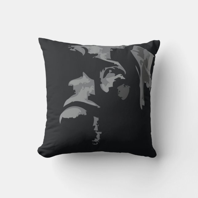 Black Labrador Throw Pillow (Front)