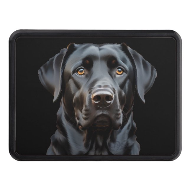 Black Labrador Trailer Hitch Cover (Front)