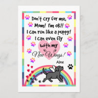 Black Labrador Trotting Memorial Card