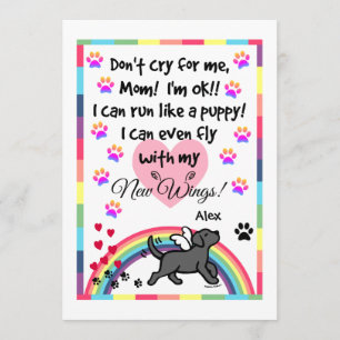 Black Labrador Trotting Memorial Card
