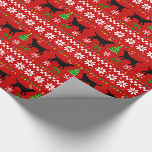 Black Labrador Ugly Christmas Pattern Wrapping Paper
