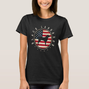 Black Labrador Usa Flag 4th July Dog Mom Dad T-Shirt