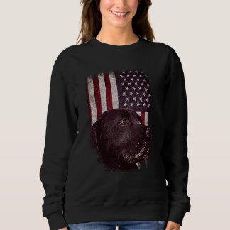 Black Labrador USA Flag Lab Dog Owner Sweatshirt