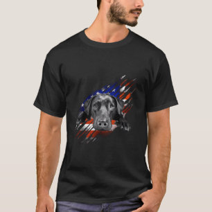 Black Labrador Usa Flag Lab Owner Bird Duck Hunter T-Shirt