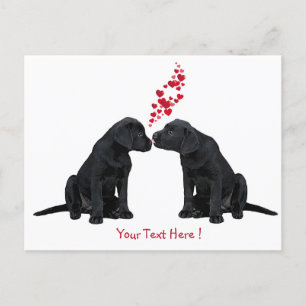 Black Labrador - Valentine Puppy Kisses Holiday Postcard