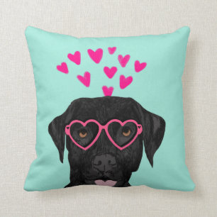 Black Labrador Valentines Love Pillow