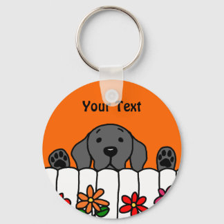 Black Labrador watching you Keychain